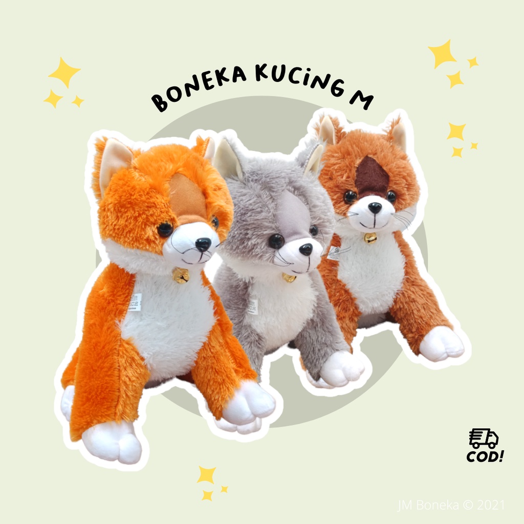 BONEKA KUCING M / MAINAN BONEKA KUCING ANGGORA / BONEKA CAT KUCING UKURAN SEDANG MEDIUM / LUCU MURAH