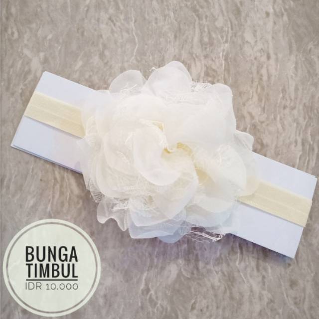 Bandana bando headband anak bayi bunga timbul mix brukat lucu cantik murah import