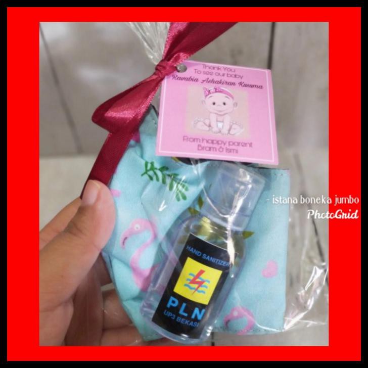 Paket Souvenir Kit New Normal Masker Earloop Dan Hand Sanitizer 30 Ml
