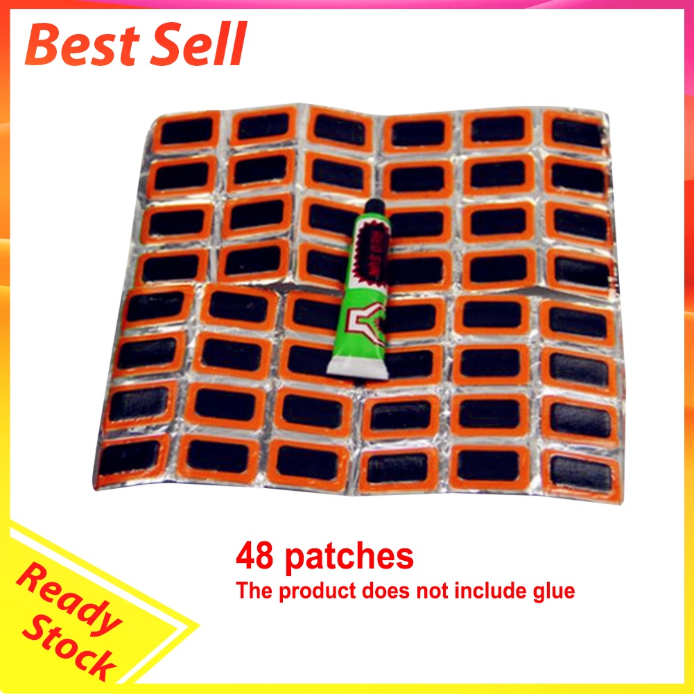 48pcs Round Bicycle Tire Repair Rubber Patches without Glue Self Adhesive