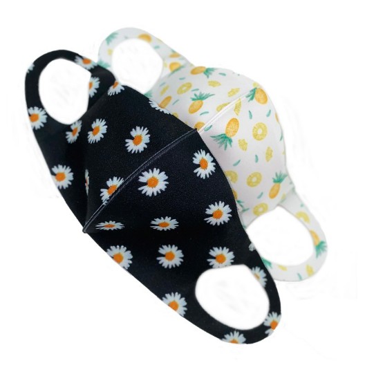 

La Floret 2 pcs Masker Kain non-medis 3D Sponge Design Mask light breathable elastic earloop