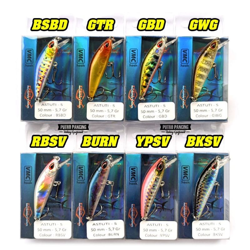 Lure Minnow ASTUTI S 5cm 5.7gram dari Relix Nusantara