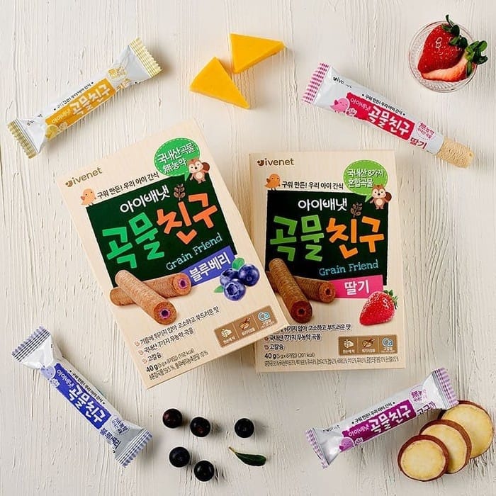 Ivenet Grain Friend Baby Cheese Snack (Strawberry/Blueberry/Keju)