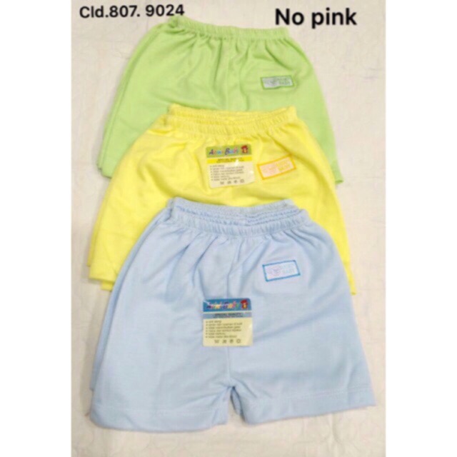 6pcs !! Celana pendek bayi katun 0-6m polos warna