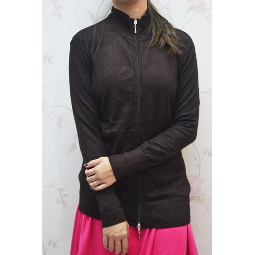 Baju Wanita Jaket Sweater Rajut Coklat Lengan Panjang Big Size