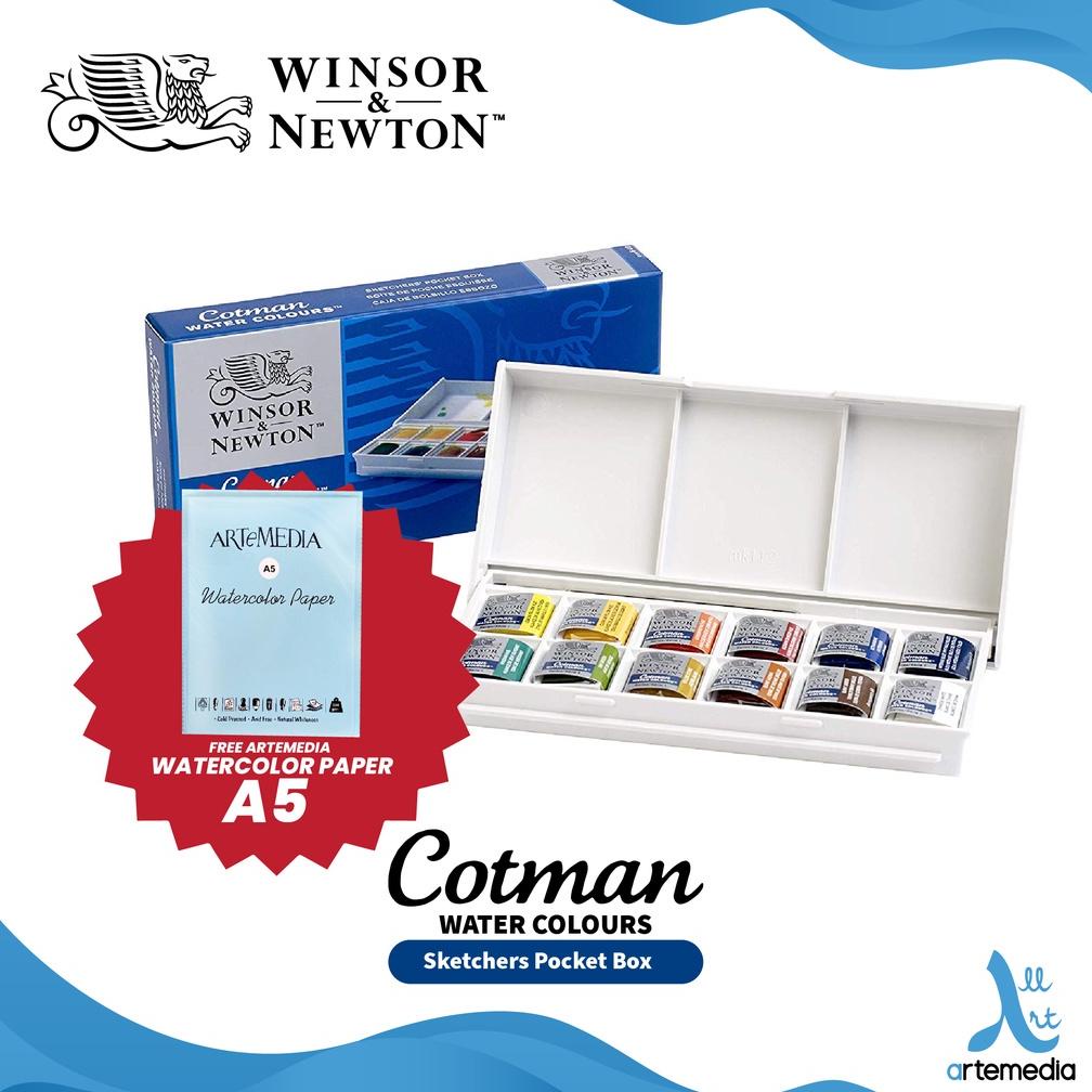 

[(BAYAR DITEMPAT) Cat Air Winsor & Newton Cotman 12 Half Pan Sketchers Pocket Watercolor Set