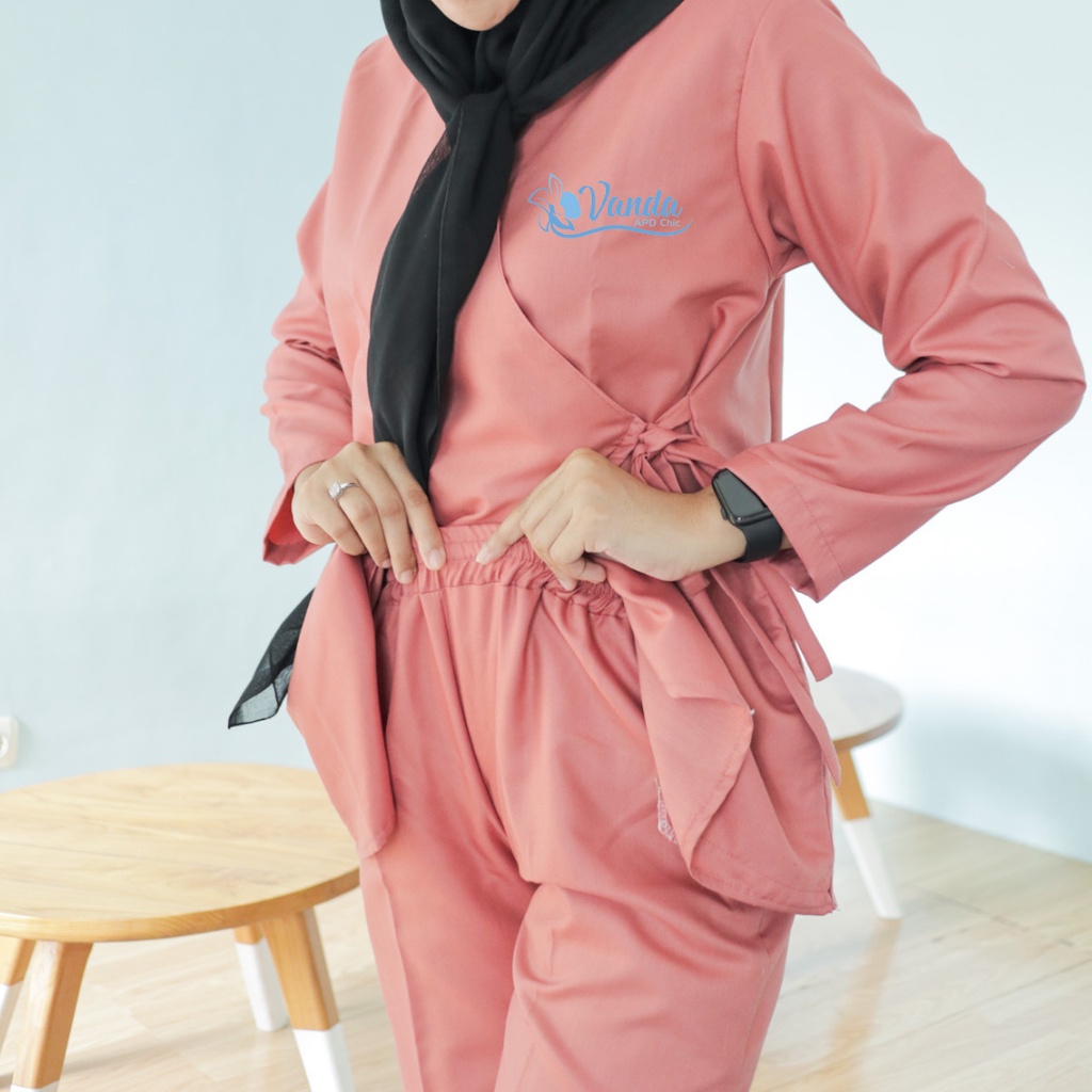 BAJU JAGA LENGAN PANJANG MODEL KIMONO/BAJU OK/BAJU SCRUB/SERAGAM PERAWAT