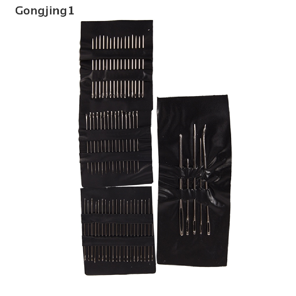 Gongjing1 1 Set / 55PCs Jarum Jahit Bahan Stainless Steel Untuk Kerajinan Tangan DIY