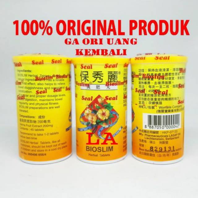 BIoslim Herbal Tablet / Obat Pelangsing original 00% / Menurunkan Berat Badan