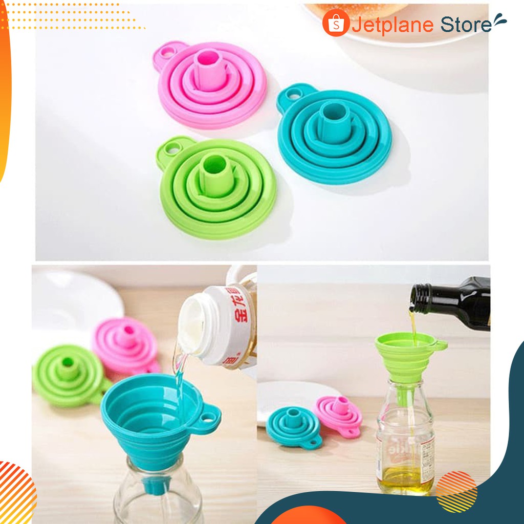 Corong Minyak lipat Silikon Corong Minyak Silicone Flexible portable