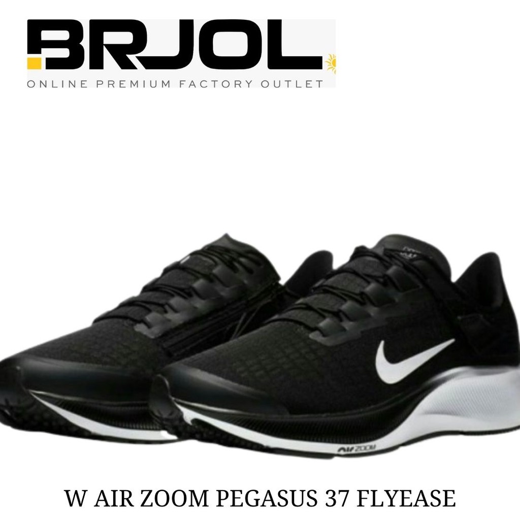 SEPATU LARI WANITA AIR ZOOM PEGASUS 37 FLYEASE CK8605003 HITAM PUTIH