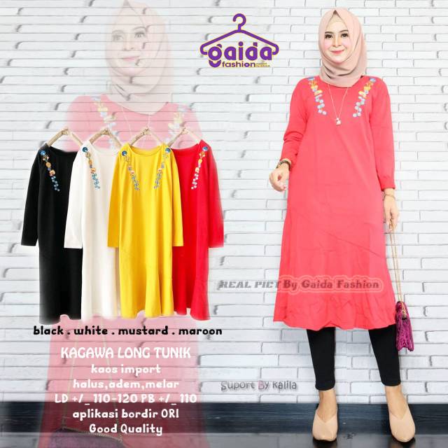 Long Tunik Kaos LD 110 - 120 PB 110 Kagawa