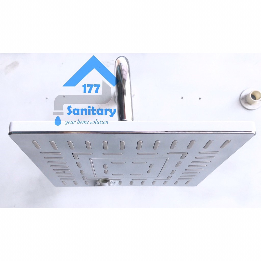 Wall Shower Tembok Gede 8.5 Inch Putih Augusto WS203- Shower Tembok Tanam Minimalis Chrome Murah semprotan mandi bathroom kotak