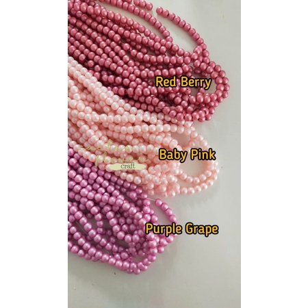 Mutiara Doff Pastel 6mm  (13 pilihan warna)