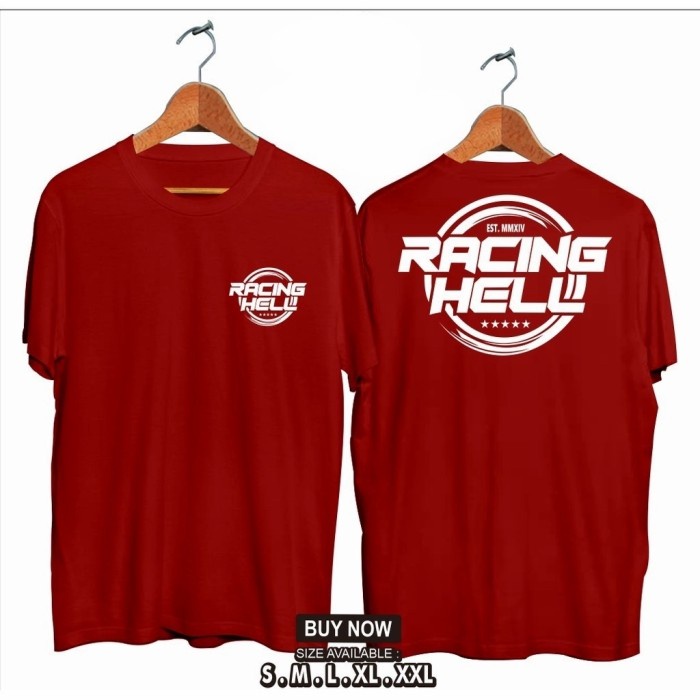 BAJU T-SHIRT RACING HELL //KAOS RACING LOGO//BAJU RACING