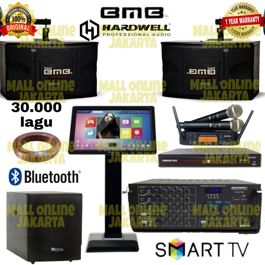 Paket karaoke Bmb 10 inch fullset lengkap Subwoofer 12 inch hardwell