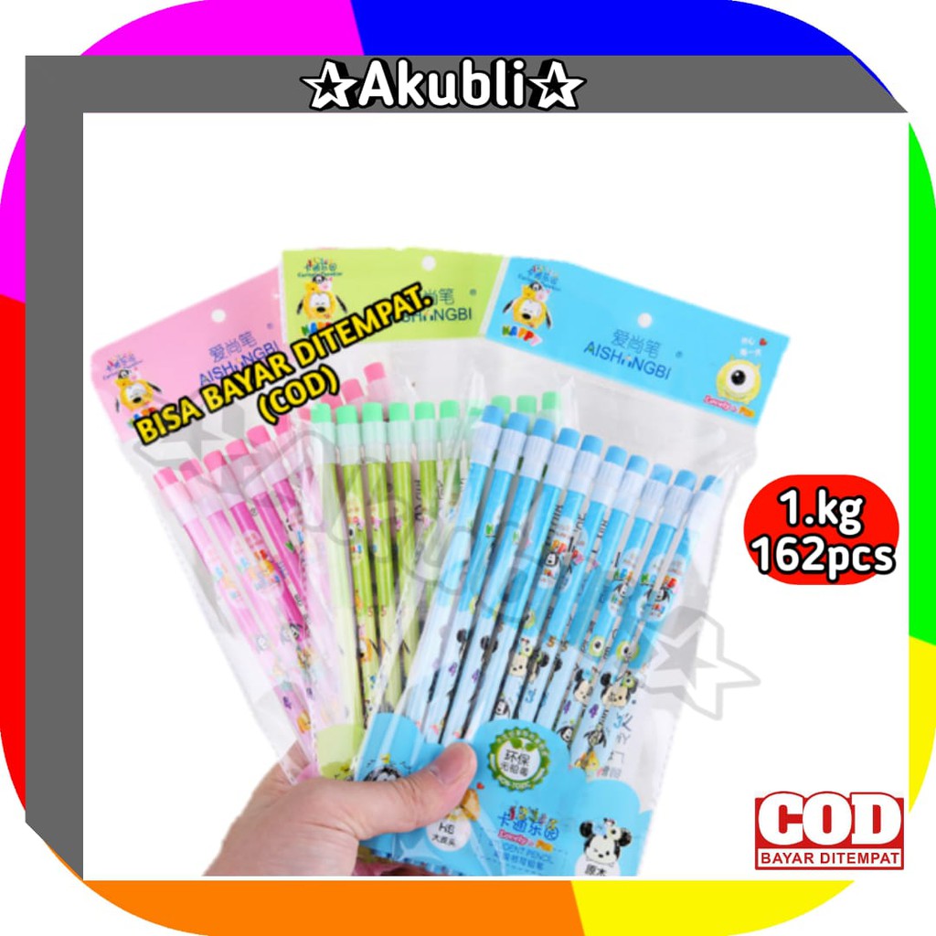 

Akubli✰ COD P174 Pensil 2B/HB Pensil Kayu Karakter + Penghapus Pensil Batam Import Murah Grosir