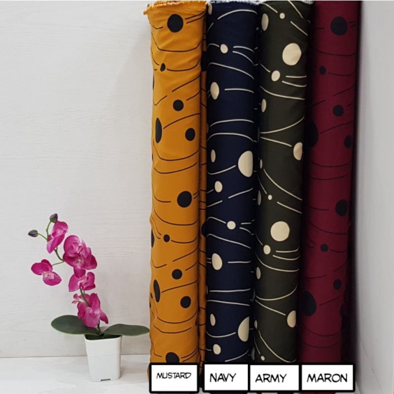 Kain Shakila Motif Polkadot (lebar 150cm)Harga per 0,5m