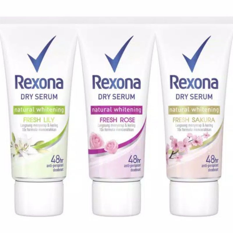 Rexona Dry Serum Fresh Lily Rose Sakura Natural Whitening Deodorant