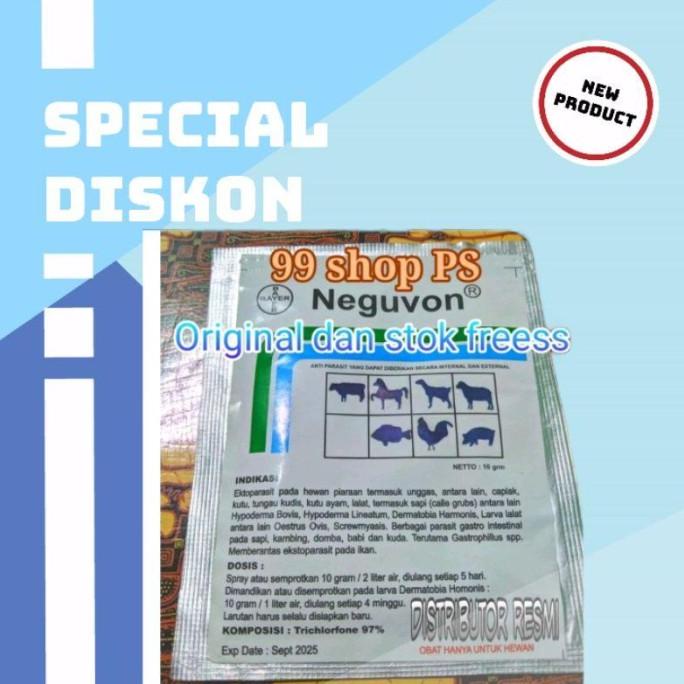 ORIGINAL Neguvon Bayer Obat Kutu Dan Serangga Hewan Ternak Isi 100pcs