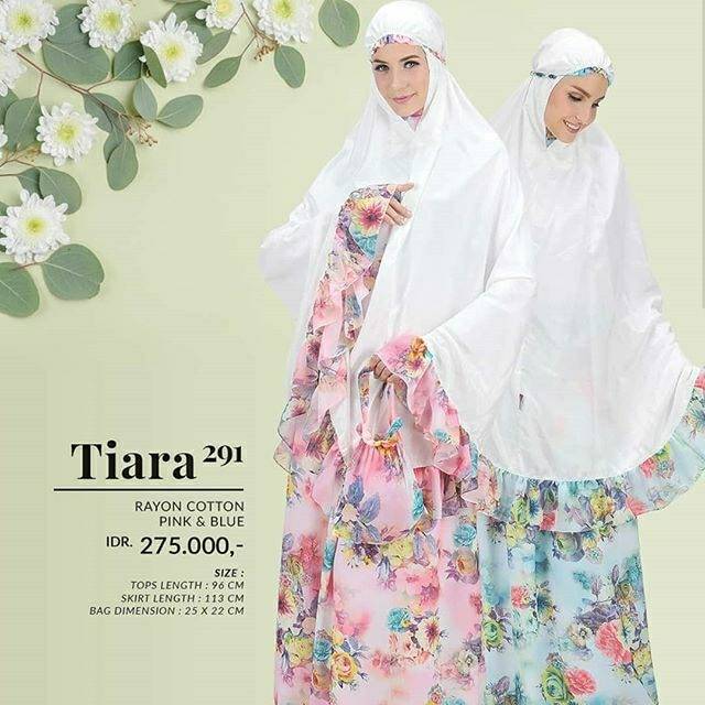 [TATUIS] - Tiara 291 - Mukena Kombinasi Putih dan Motif, Cantik dan Nyaman