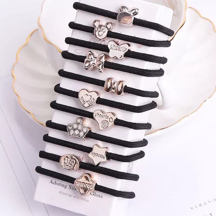 PA Ikat Rambut Wanita Simple Bahan Karet Gelang Polos Korea Eksklusif Hitam Aksesoris Rambut - BF / IR012