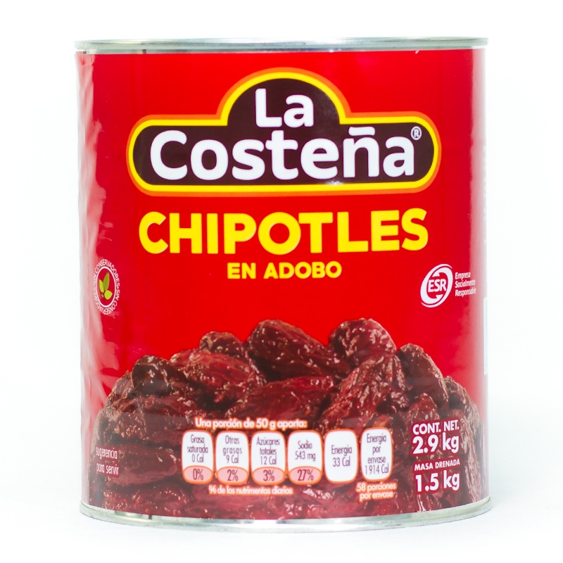 LA COSTENA CHIPOTLES PEPPERS / CHIPOTLES PEPPERS IN ADOBO 2,98 KG