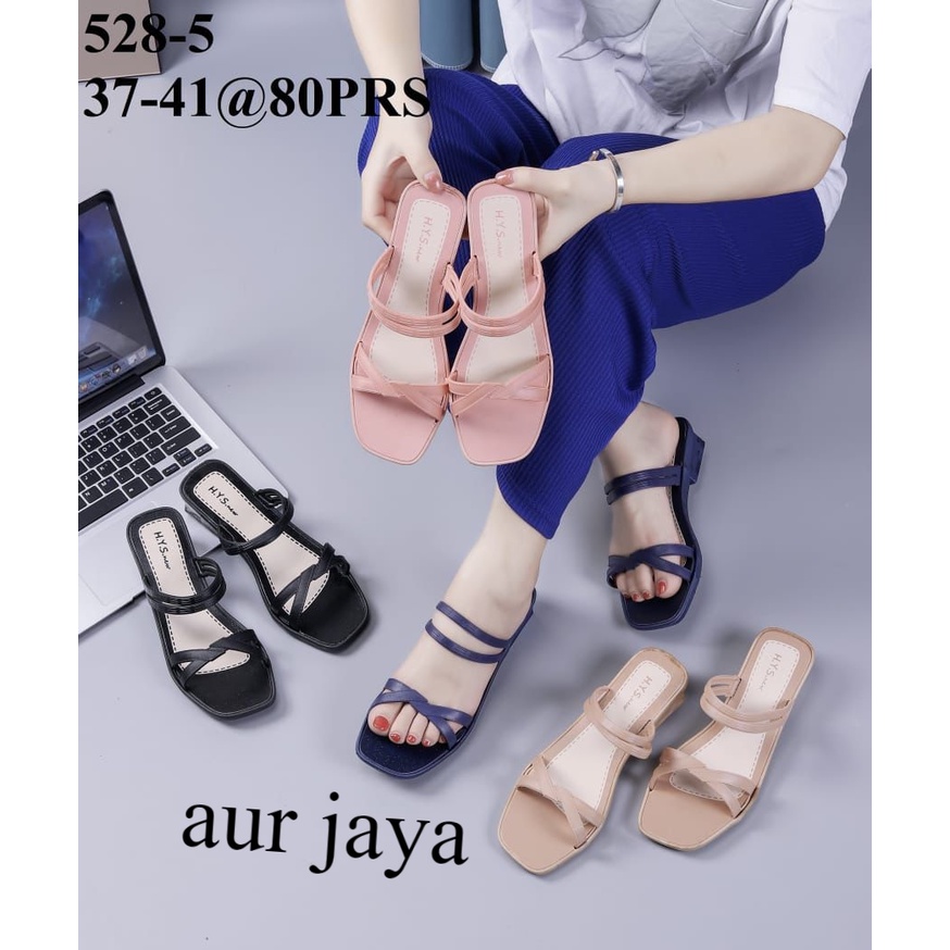 Sandal slop wanita import/sandal slop jelly 528-5/sandal wadges