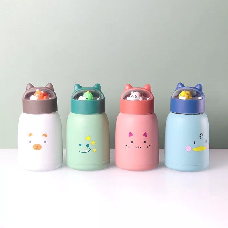 BOTOL MINUM KACA 360ML / BOTOL MINUM ANAK KARAKTER LUCU / BOTOL MINUM BPA FREE JRW0085