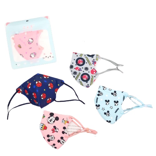 Masker Mulut Kain Anak Motif KARTUN KARAKTER Lucu Karakter Anak perempuan Anak Laki Laki Earloop Adjustable Mask Imut