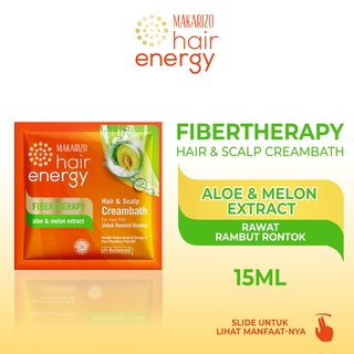 Image of Makarizo Hair Energy Fibertherapy Hair & Scalp Creambath Aloe & Melon 15 mL / Perawatan Rambut Rontok