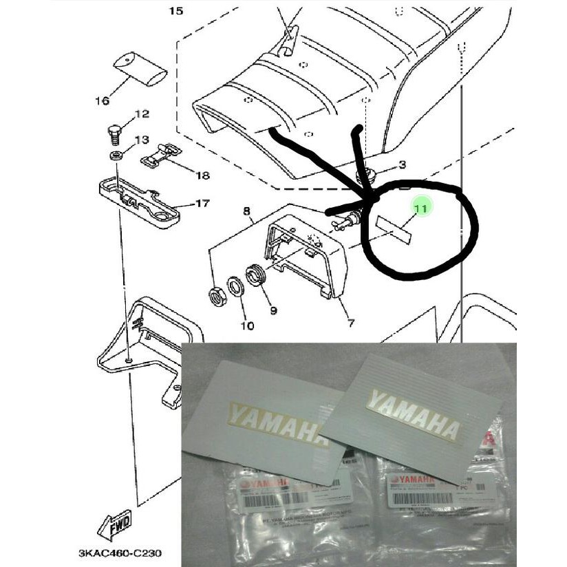 emblem stiker tool box tool kit yamaha Rx King