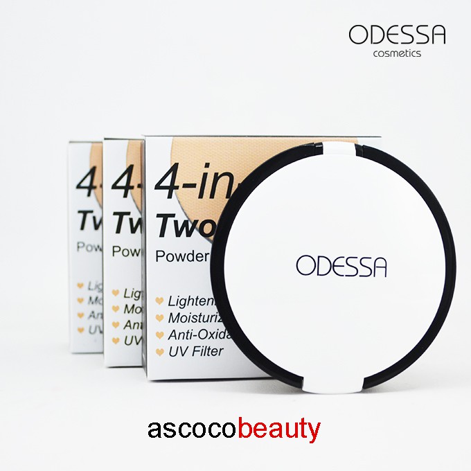 ODESSA [Lightening] Two Way Cake 4-in-1 WHTE TWC White Bedak Padat Foundation ✰ ascocobeauty ✰