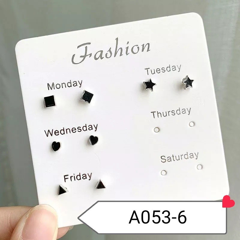 ANTING WANITA 6 PASANG ANTING TUSUK SIMPLE KREATIF GAYA KOREA UNTUK WANITA-A053-6