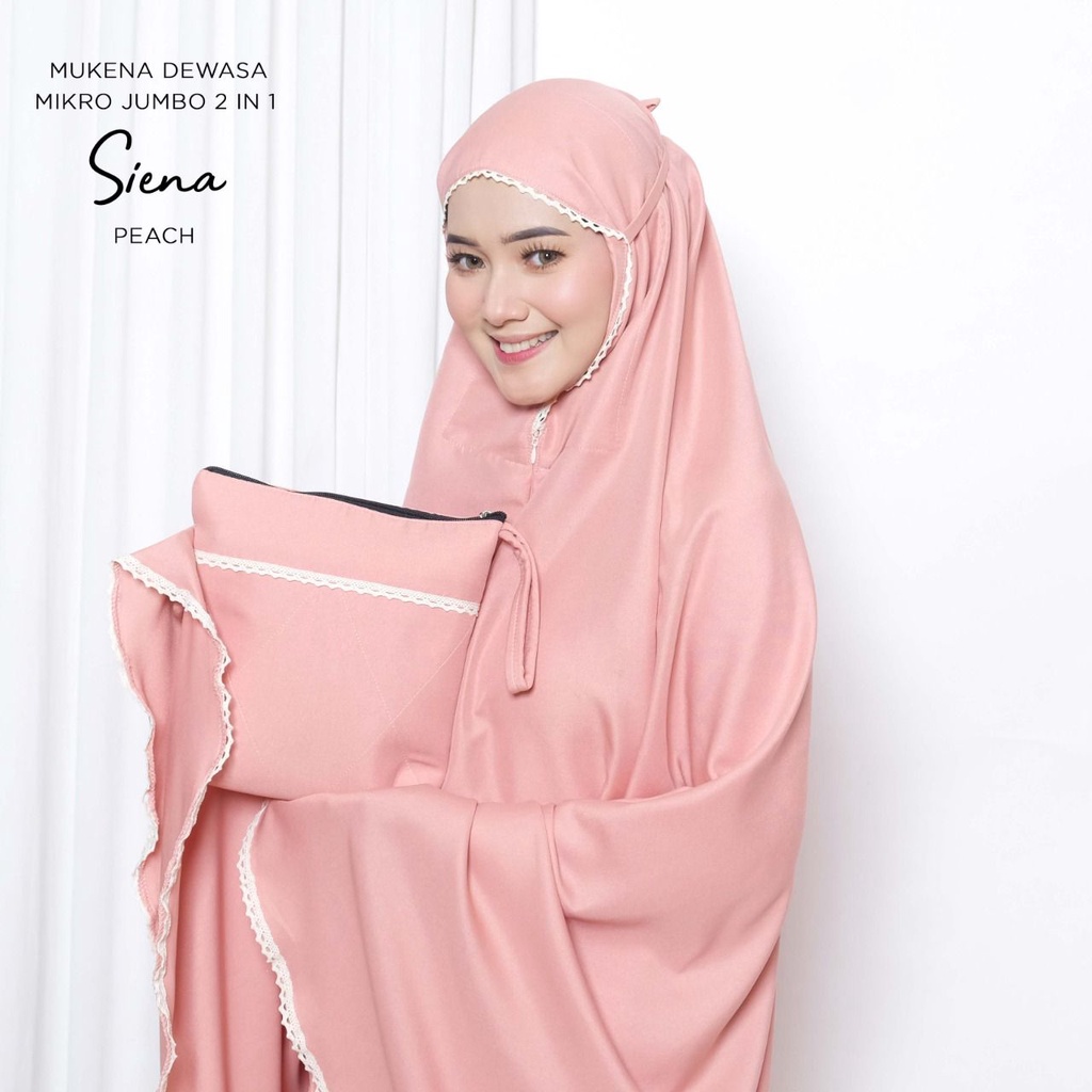 PUSAT MUKENA TASIK - MUKENA POLOS KATUN MIKRO DEWASA JUMBO 2IN1 TRAVELING SIENA