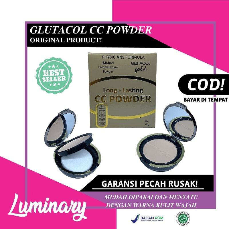 Glutacol Gold Long - Lasting Cc Powder Original Bedak Glutacol