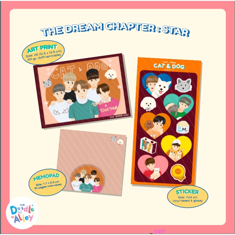 

[LAST STOCK] TXT FANMERCH CAT & DOG | STICKER, MEMOPAD, ART PRINT FANMADE