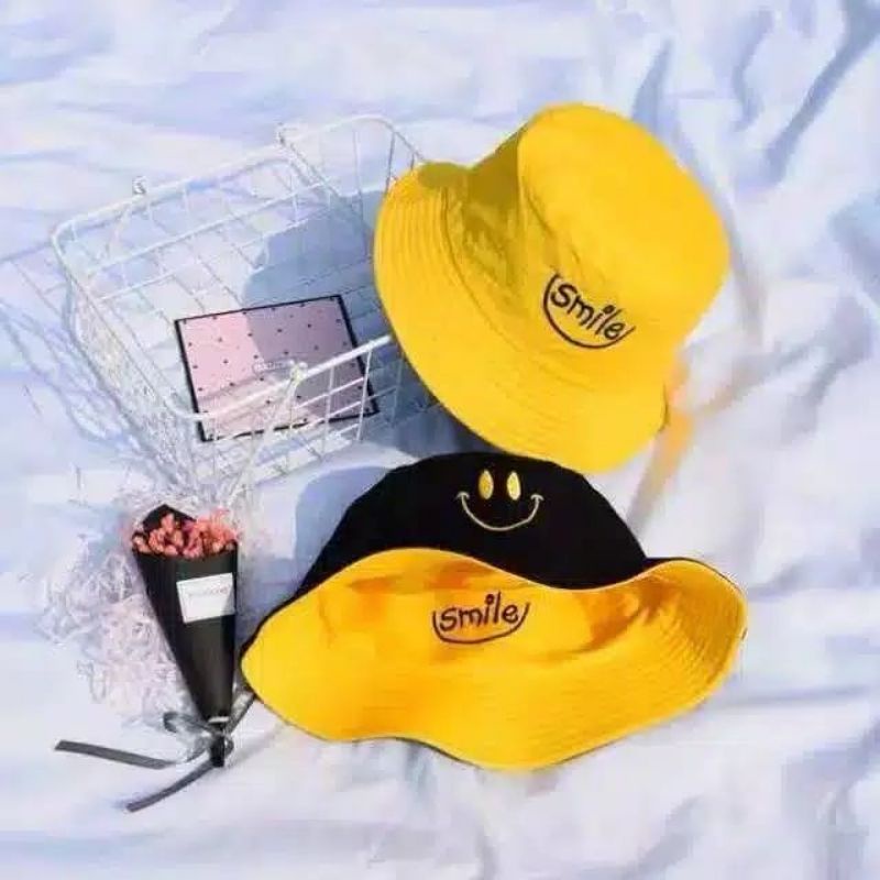 topi bucket hat pria dan wanita bolak balik bervariasi bordil bolak balik luar dalam 100% premium