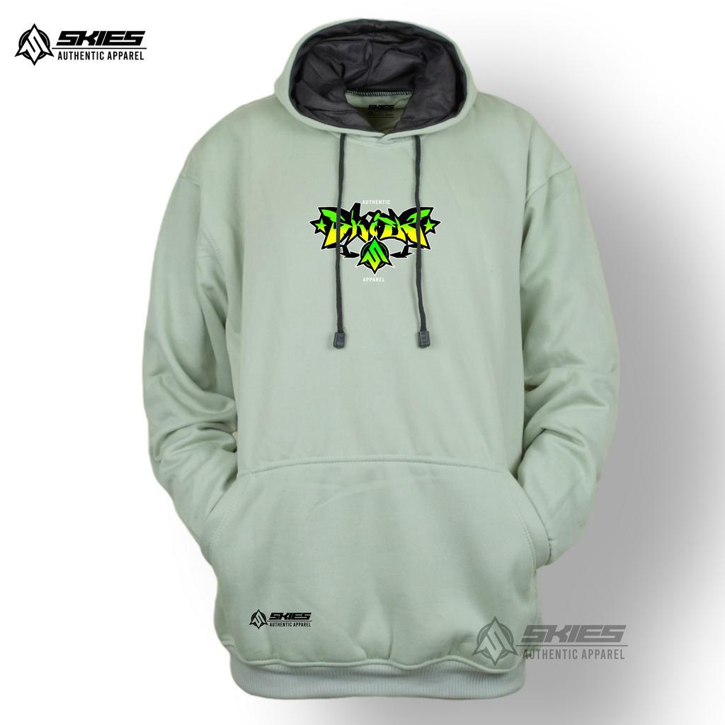 Sweater Hoodie Premium Pria/Wanita Premium Keren Model Graffity SKIES Warna Mint Bahan Tebal Lembut Size M L XL XXL Hodie Laki Hight Quality Local Brand