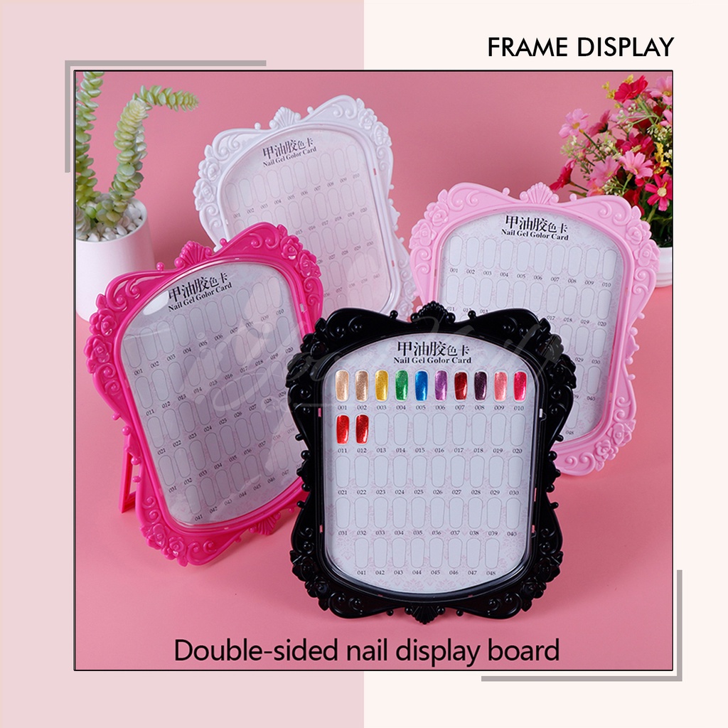 Frame display nail art pigura pajang kuku palsu hias nail display 2 sisi