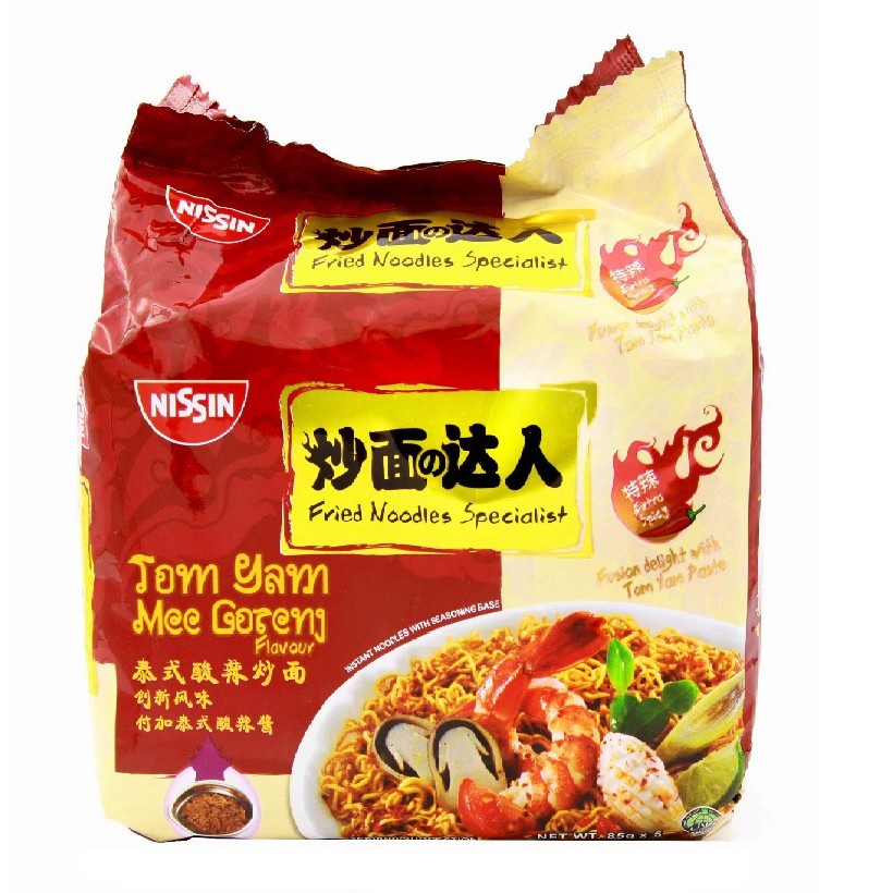 

Nissin Instant Fried Noodles Specialist Tom Yum Mee Goreng 85 Gram