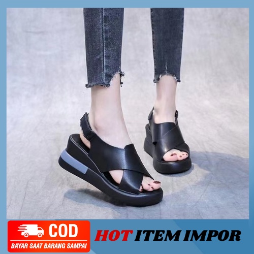 SW12 Sandal Wedges Strap Fashion Korea COD TERMURAH MB63 COD Termurah