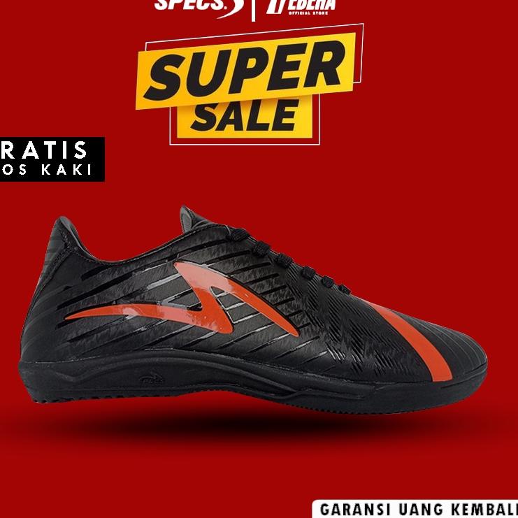 SEPATU FUTSALSPEC ACCELERATOR  SARU SLAZ PRO IN LIGHTSPEED 3 LX Elit SWERVO HYDRA INFINITY HITAM GRA