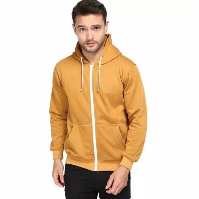 SWEATER_ID Hoodie Zipper Kuning Mustard Polos Unisex