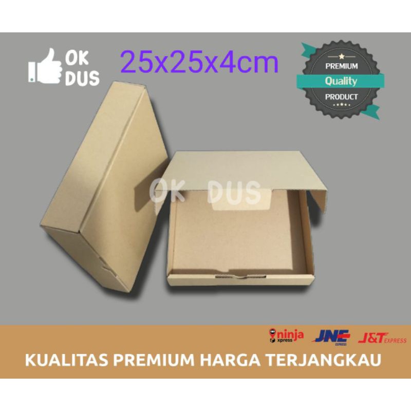 

kardus 25x25x4 cm die cut, harga murah bahan premium box baju