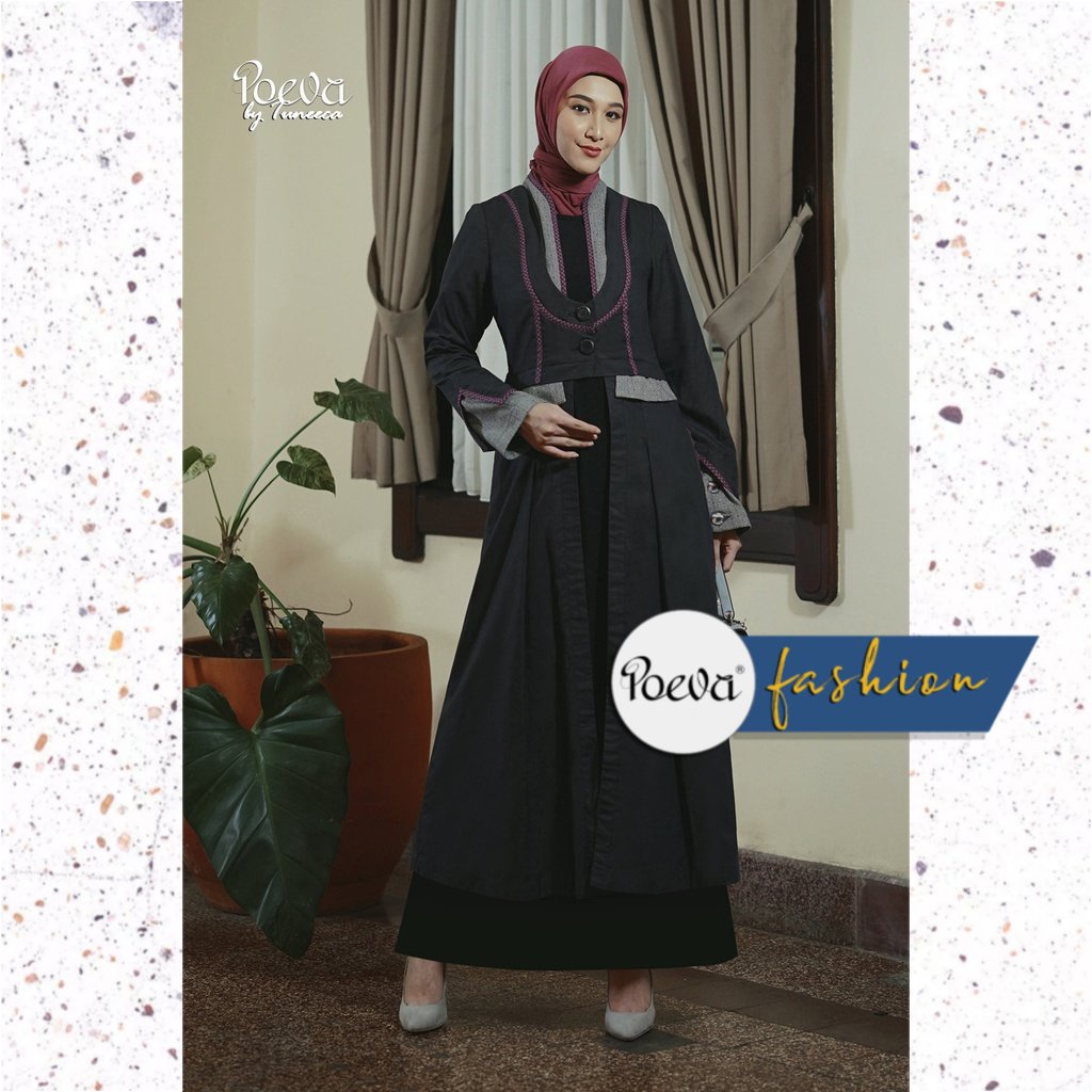 Outer Wanita / Outer POEVA / Long Coat POEVA Garnet