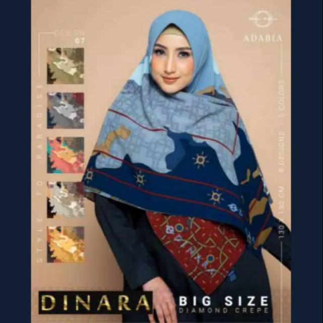 Bisa COD Hijab Jilbab Kerudung Segiempat Segi Empat Jumbo Lebar Besar Adabia Mufler Syari Syar'i Din
