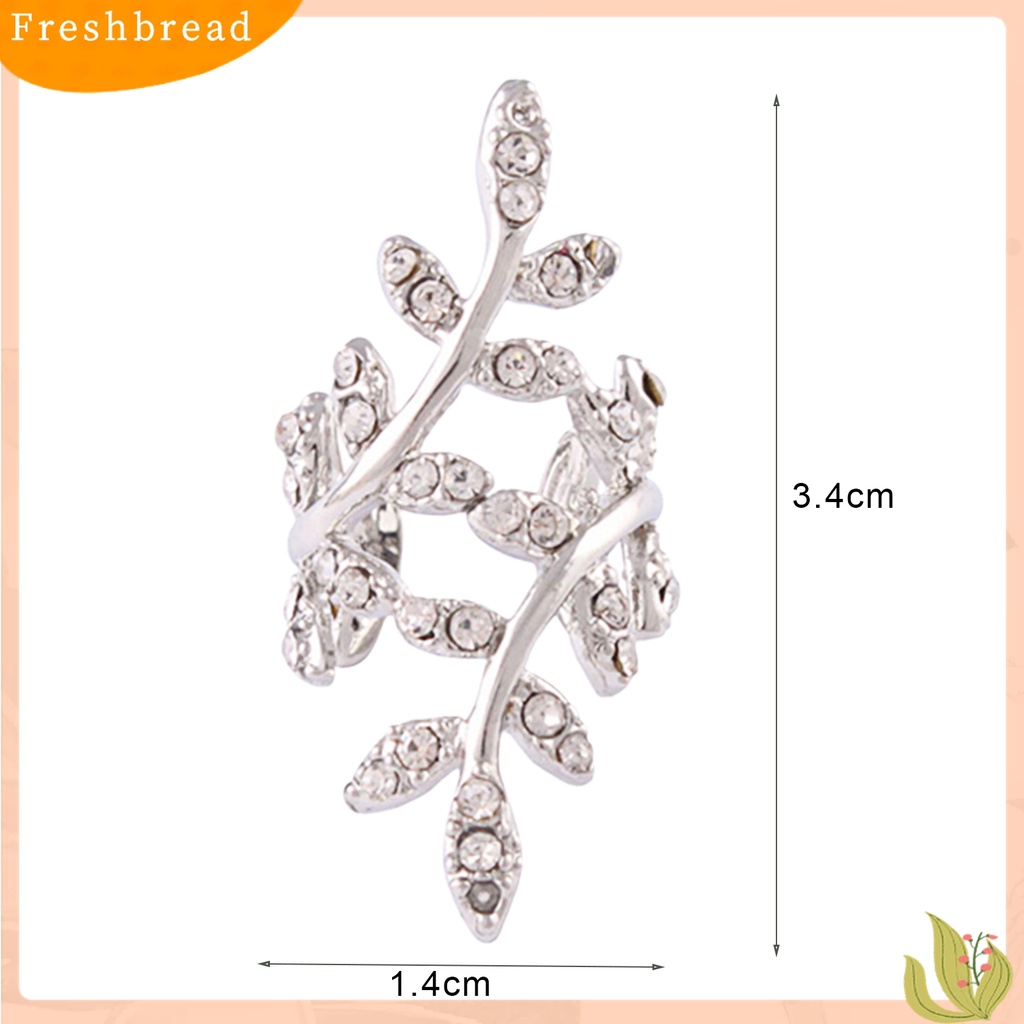 【Fresh】New Women's Punk Rock Retro Earring Crystal Leaf Ear Cuff Warp Clip Ear Stud