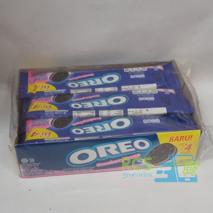 

Biskuit Oreo Rasa Stroberi Creme - 1 pack isi 12