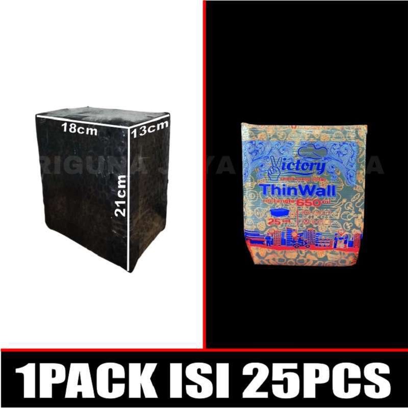 Thinwall 650ml Per Dus Food Container Box Tempat Kotak Makan Panjang Plastik Murah